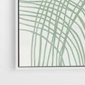 Obraz w ramie 70x100 - Migotliwa Spokojna Zieleń - zielony plakat, abstrakcyjne splątane linie - rama biała