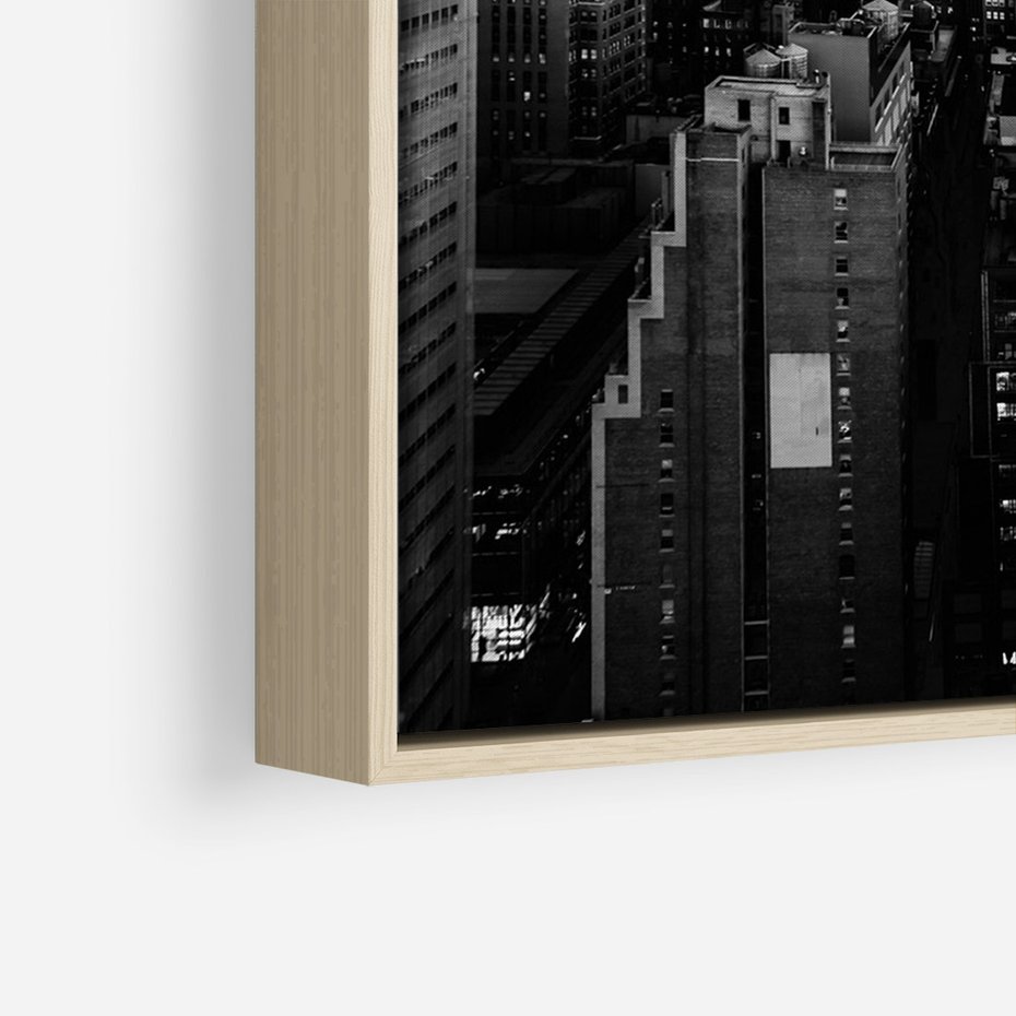Obraz w ramie 70x100 - Wibracje Miejskiego Życia - miasto, wieżowce - rama drewno