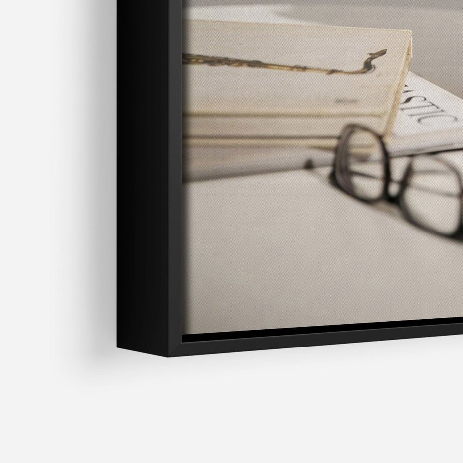 Obraz w ramie 70x100 - Eukaliptusowe liście w okularach - liście, eukaliptus - rama czarna