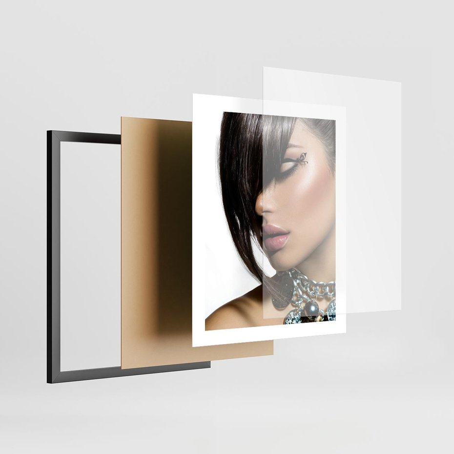 Plakat w ramie 40x50 - Kobieca Fryzura w Ruchu - fryzura, kobieta - rama czarna