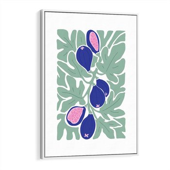 Obraz w ramie 80x120 - Figi Fioletu - figi, sztuka nowoczesna - rama biała