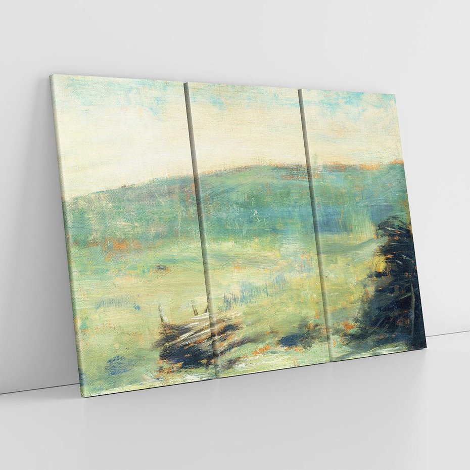 Obraz na płótnie 120x80 - "Pejzaż w Saint-Ouen" (1886–1888) Georges Seurat - Repodukcja - reprodukcja, obraz na płótnie