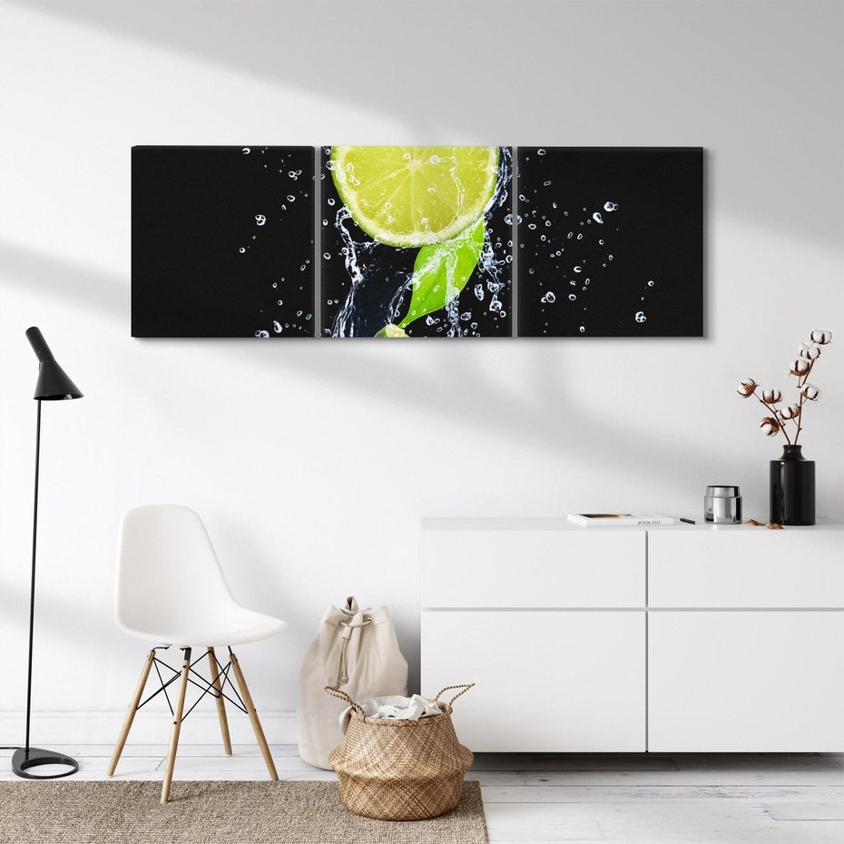 Obraz na płótnie 120x40 - Świeżość Cytrusów - limonki, cytryny
