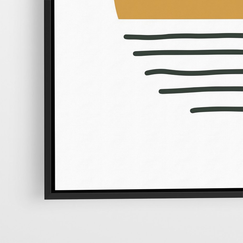 Obraz w ramie 70x100 - Kolory Przyszłości - kompozycja kół i kresek, ciepłe kolory - rama czarna