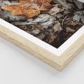 Plakat w ramie 30x40 - Jesienne Czarowanie - suchy liść, żółty - rama drewno