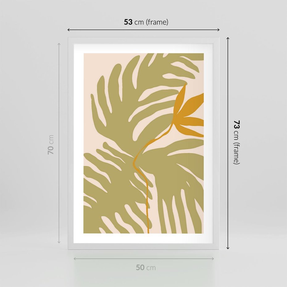 Plakat w ramie 50x70 - Konturem Zmiękczane - minimalistyczny obraz, nowoczesny - rama biała