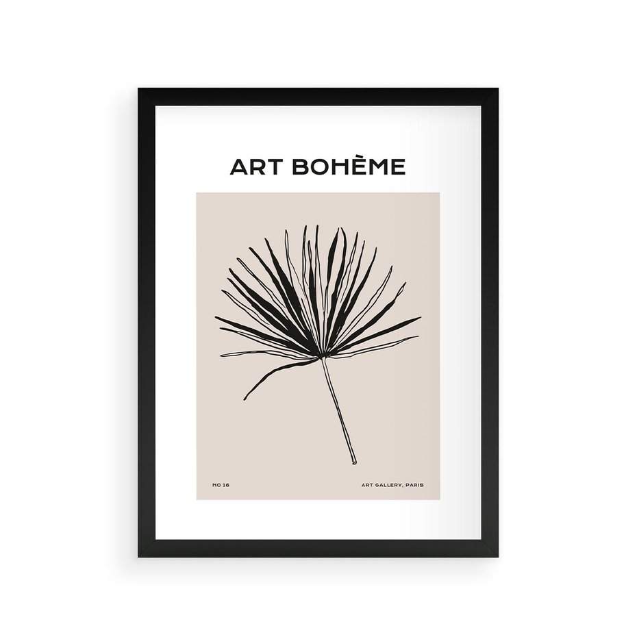 Plakat w ramie 30x40 - Rozkwitające Boho Kształty - boho sztuka, plakat - rama czarna