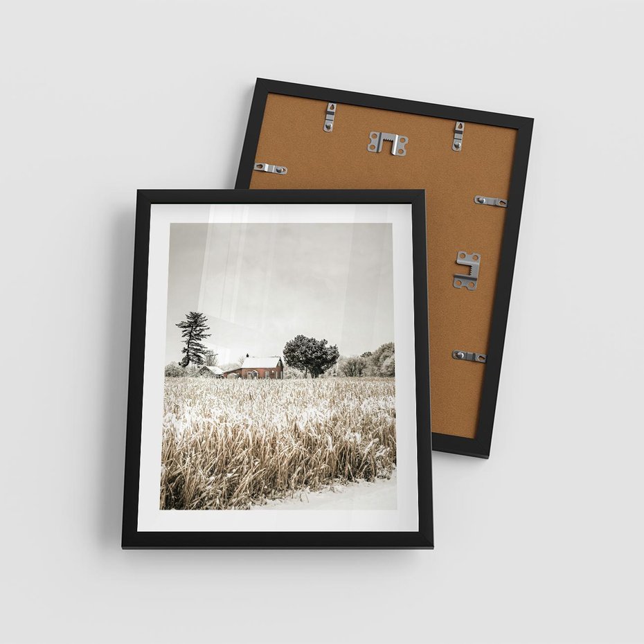 Plakat w ramie 40x50 - Idylliczna Zima - zima, krajobraz zimowy - rama czarna