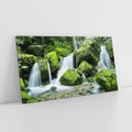 Obraz na płótnie 140x70 - Spokojny wodospad w lesie nad rzeką - wodospad, las