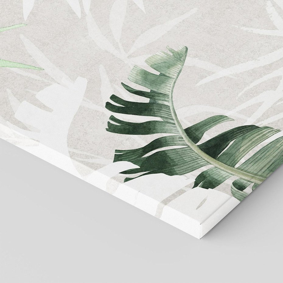 Obraz na płótnie 120x80 - Zielony Raj - monstera, palmy