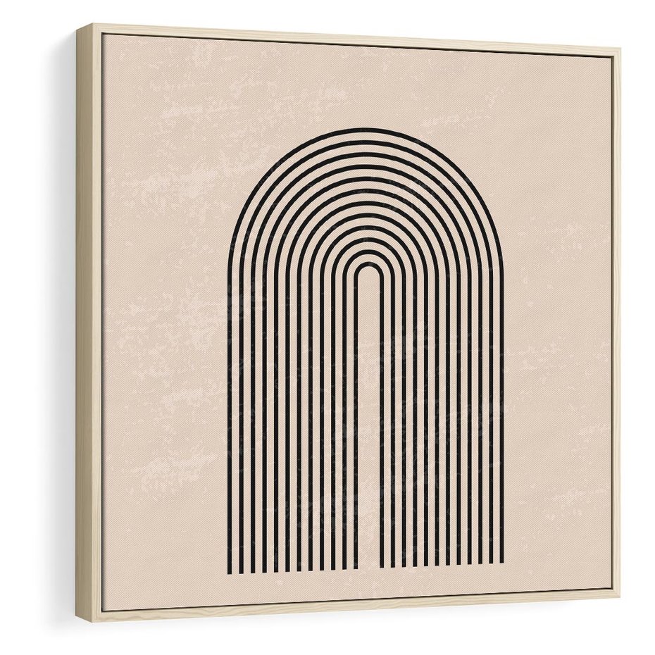 Obraz w ramie 50x50 - Migocące Echa - abstrakcyjne linie, geometria - rama drewno