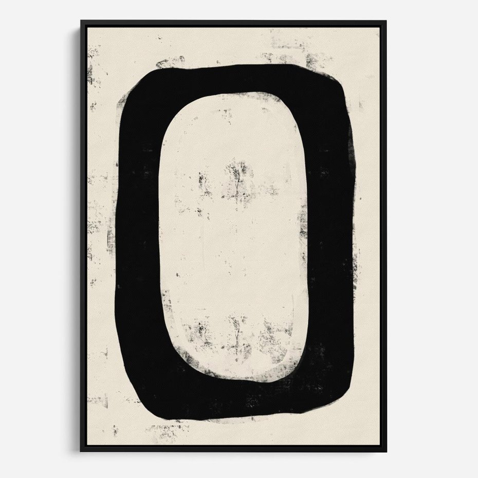 Obraz w ramie 50x70 - Wnętrza Kształtów - abstrakcja, minimalizm - rama czarna