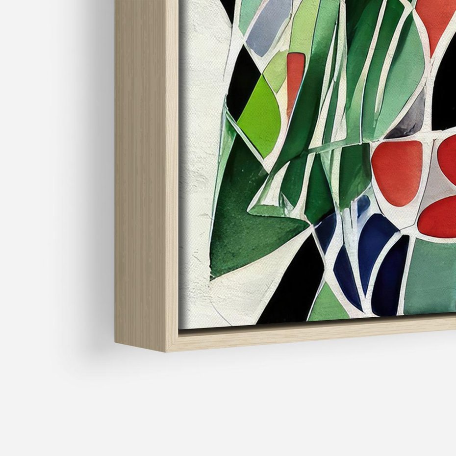 Obraz w ramie 100x70 - Taniec Plam i Kształtów - abstrakcyjny akwarelowy obraz, plamy - rama drewno