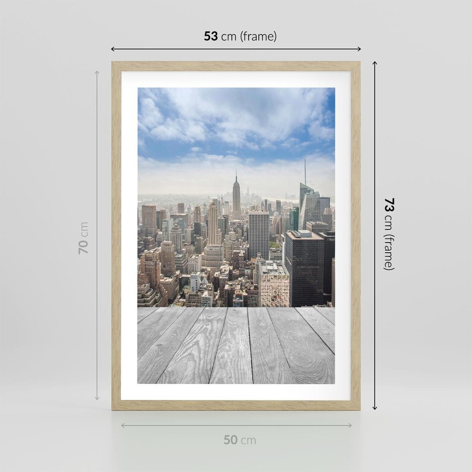 Plakat w ramie 50x70 - Nowojorska energia miejsca - Nowy Jork, miasto - rama drewno