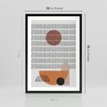 Plakat w ramie 50x70 - Symetria w Stylu Mid-Century - minimalistyczny obraz, mid-century styl - rama czarna