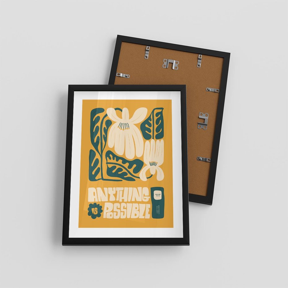 Plakat w ramie 30x40 - Impulsy Harmonii - kwiaty, nowoczesny plakat - rama czarna