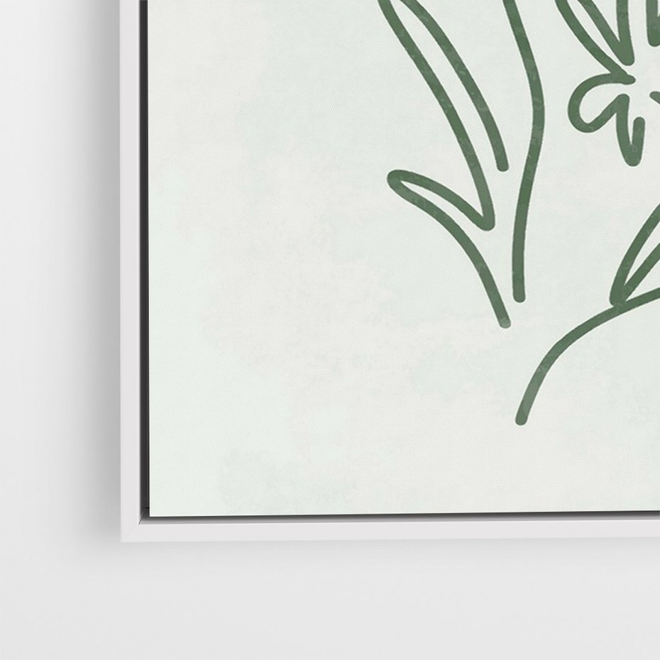 Obraz w ramie 70x100 - Odbicia Zielonego Raju - zielony odcień, abstrakcja - rama biała