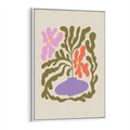 Obraz w ramie 50x70 - Kolorowe Echa - kwiaty, abstrakcja - rama biała