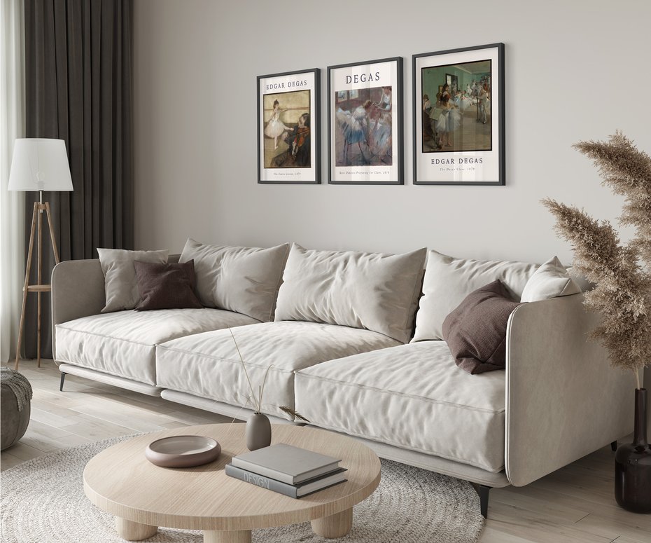 Zestaw obrazy w ramie 50x70 galeria - Degas, impresjonizm, baletnice - rama czarna