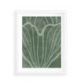 Plakat w ramie 40x50 - Zieleń Kształtująca Spokój - zielony plakat, roślinne inspiracje - rama biała