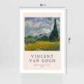 Plakat bez ramy 50x70 - Pole z Cyprysami - reprodukcja obrazu, van gogh