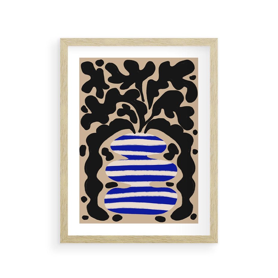 Plakat w ramie 30x40 - Boho Wizje - abstrakcyjny plakat, ciekawe formy - rama drewno