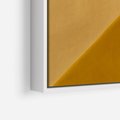 Obraz w ramie 50x70 - Harmonia migoczących ognisk - intensywne ciepłe kolory, słoneczny żółty - rama biała