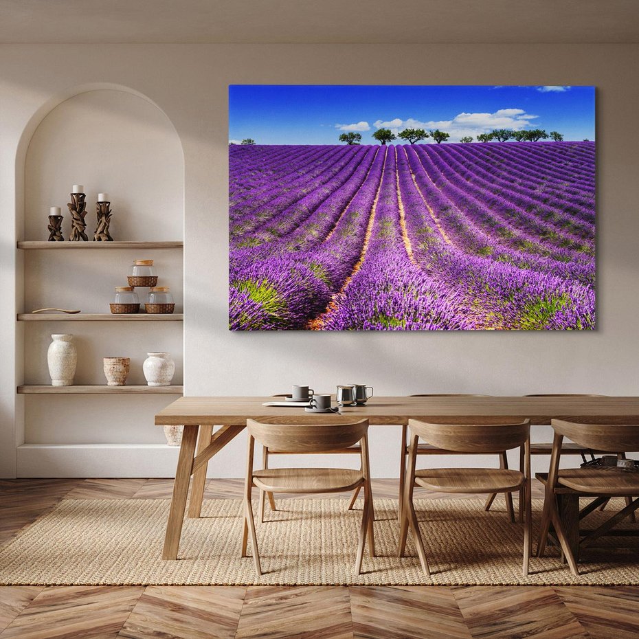 Obraz na płótnie 120x80 - pola wonnych kwiatów - lawenda, kwiaty