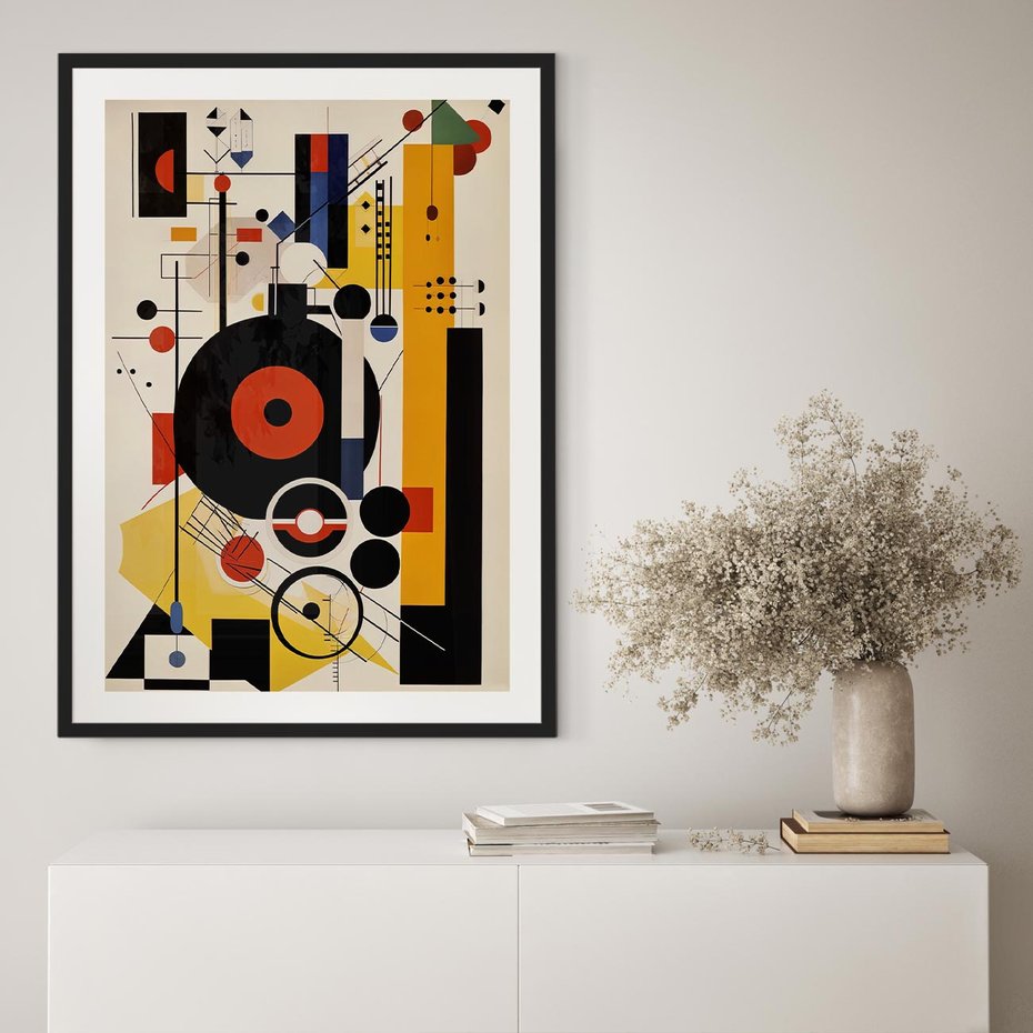 Plakat bez ramy 50x70 - Wnętrza Refleksyjnego Światła - modernistyczny obraz, styl bauhaus