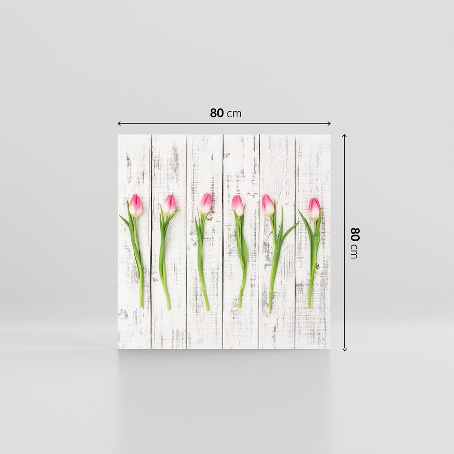 Obraz na płótnie 80x80 - Kwintesencja Piękna - kwiaty, tulipany
