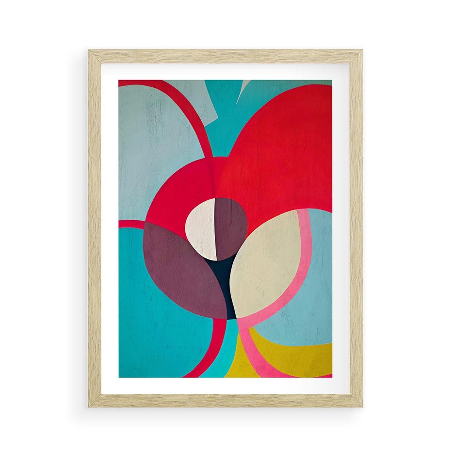 Plakat w ramie 50x70 - Kolorowe Odsłony Inspiracji - abstrakcyjny obraz, olejny - rama drewno