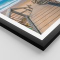 Plakat w ramie 50x70 - Pomost ku Morzu - pomost na plaży, morze - rama czarna