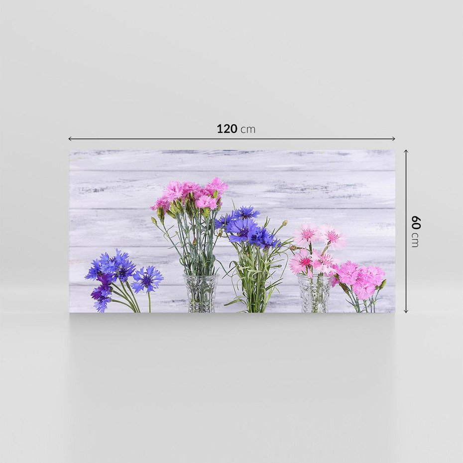 Obraz na płótnie 120x60 - Kwiatowe impresje - kwiaty,