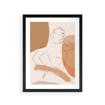 Plakat w ramie 50x70 - Sztuka Prostoty - kobieta, szkic - rama czarna