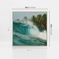 Obraz w ramie 80x80 - Rajskie Wybrzeże - fotografia, duża fala - rama drewno
