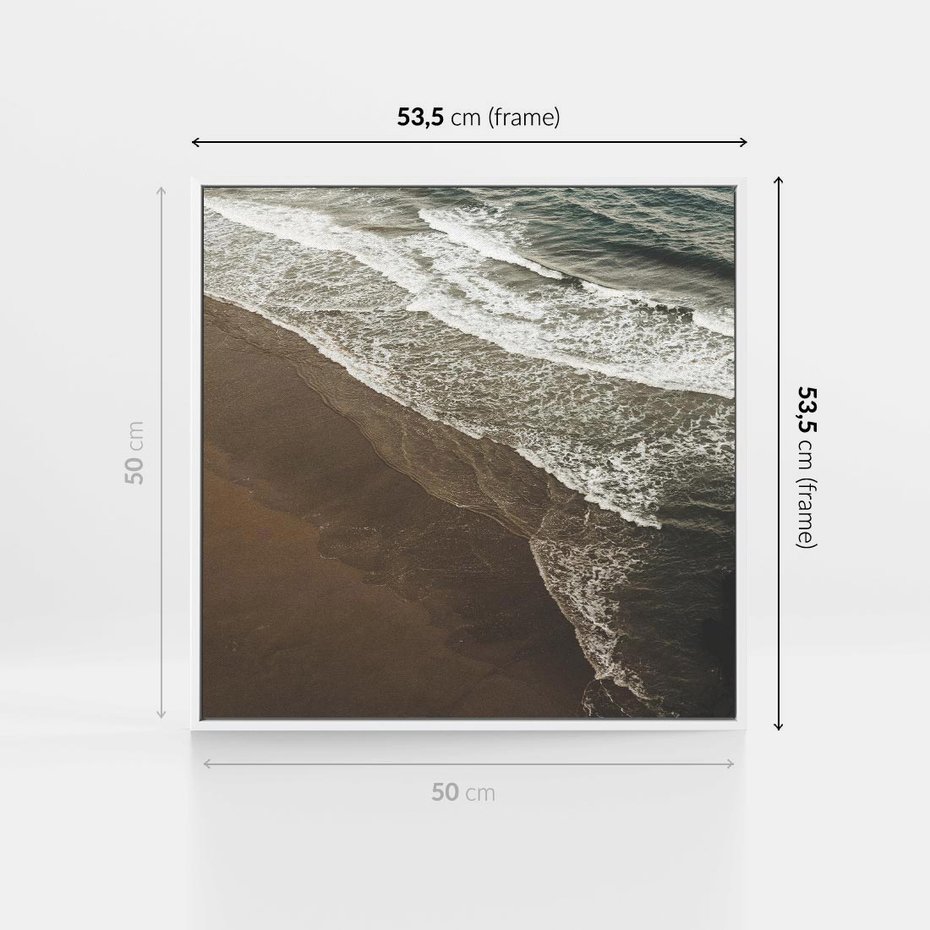 Obraz w ramie 50x50 - Spokój nad plażą - plaża, morze - rama biała