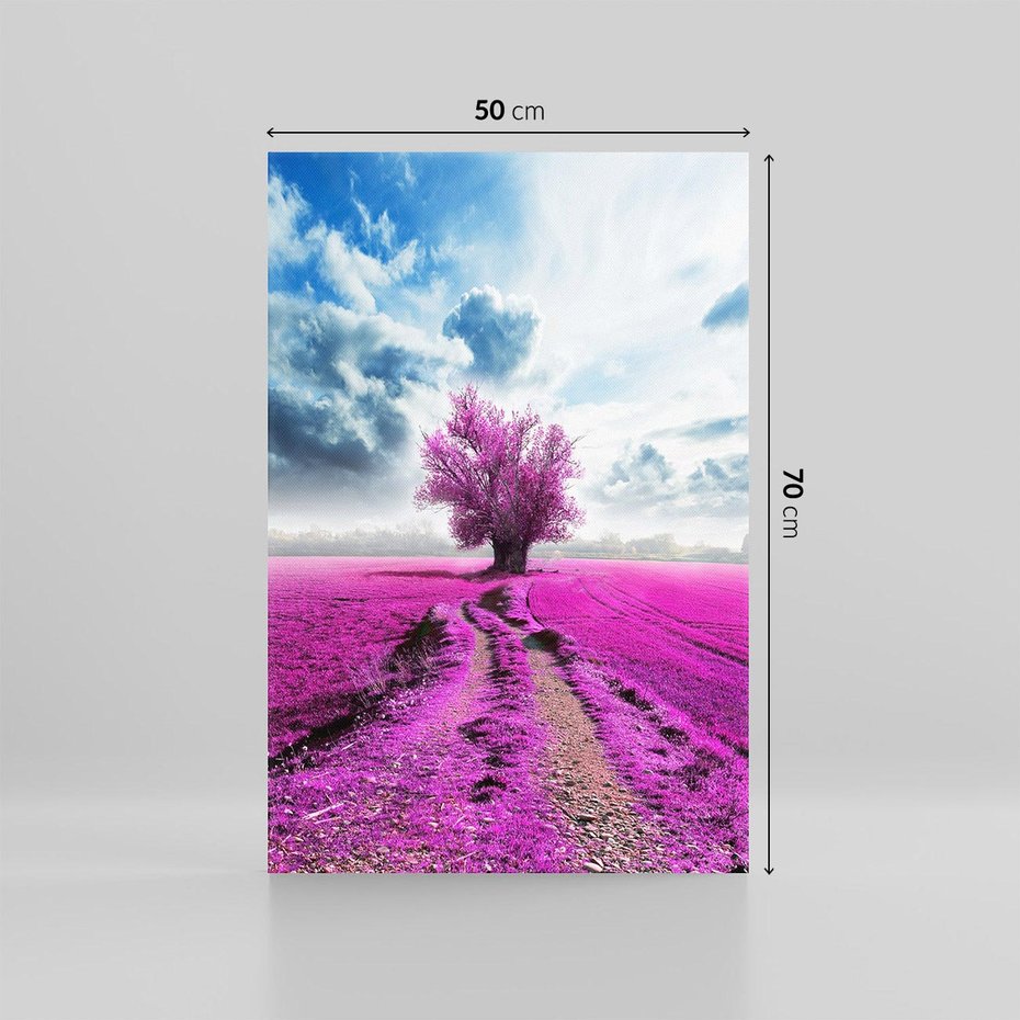 Obraz na płótnie 50x70 - Fioletowa abstrakcja w ruchu - abstrakcja, fiolet