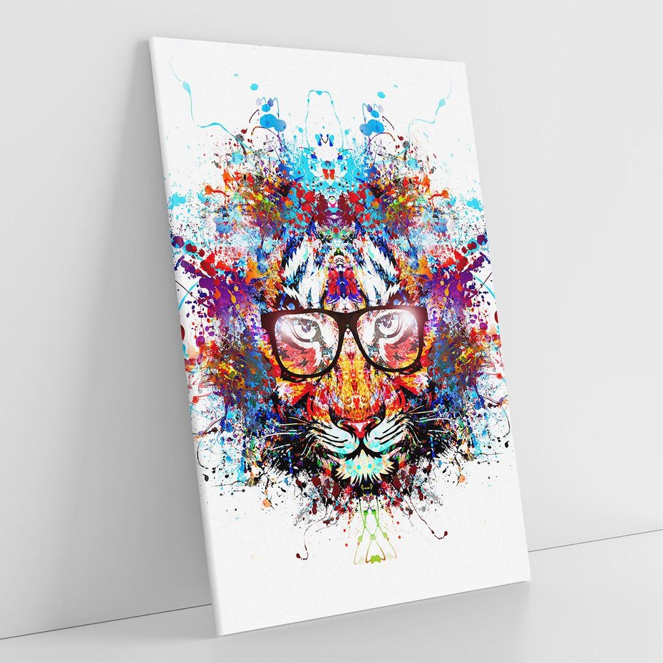 Obraz na płótnie 80x120 - Tygrys w graficznej oprawie - tygrys, grafika