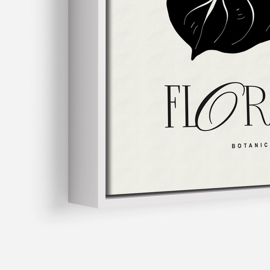 Obraz w ramie 70x100 - Odbicie kwiatowych chwil - kwiaty, typografia - rama biała