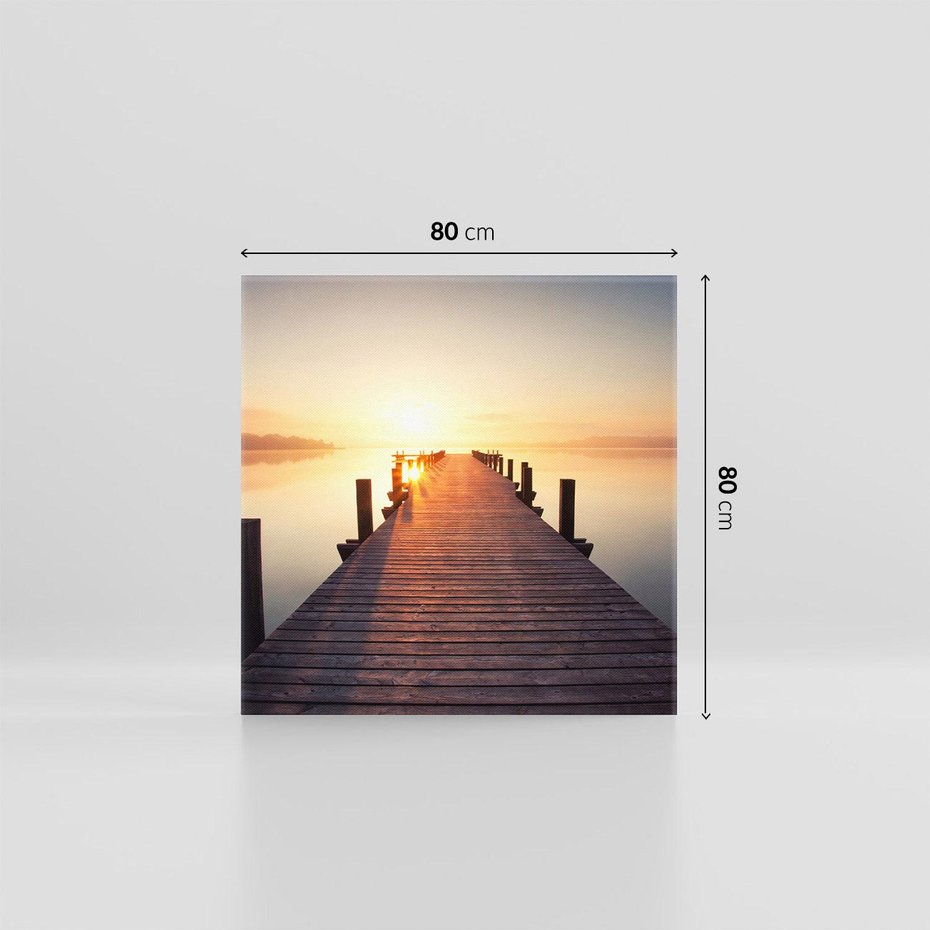Obraz na płótnie 80x80 - Morze w blasku molo - morze, molo