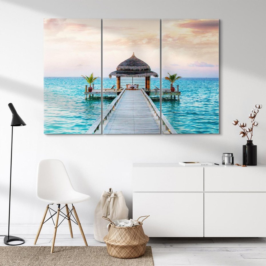 Obraz na płótnie 120x80 - Morski Pomost - morze, pomost