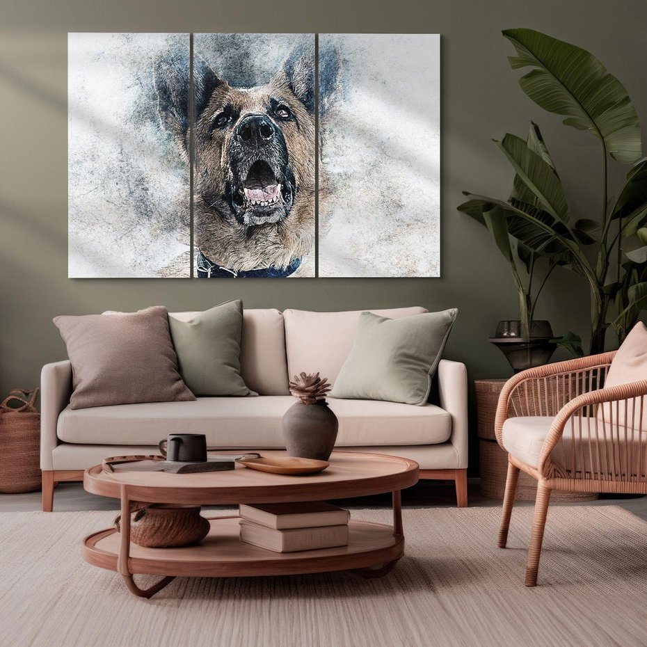 Obraz na płótnie 120x80 - Pies - wierny towarzysz - pies, sztuka