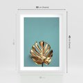 Plakat w ramie 30x40 - Piękno Natury - złote, liście - rama biała