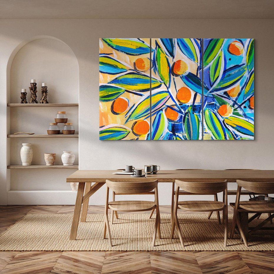 Obraz na płótnie 120x80 - Cytrusowa Abstrakcja - abstrakcja, owoce cytrusowe