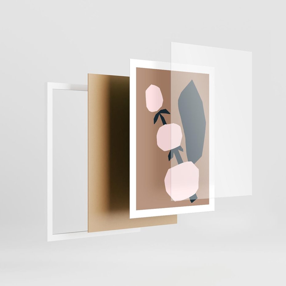 Plakat w ramie 50x70 - Harmonia Boho Ducha - abstrakcyjny obraz, plakat - rama biała