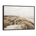 Obraz w ramie 100x70 - Nadmorskie Wydmy - fotografia, kolory sepii - rama czarna