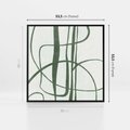Obraz w ramie 50x50 - Zielony Spokój - zielona abstrakcja, spokojny plakat - rama czarna