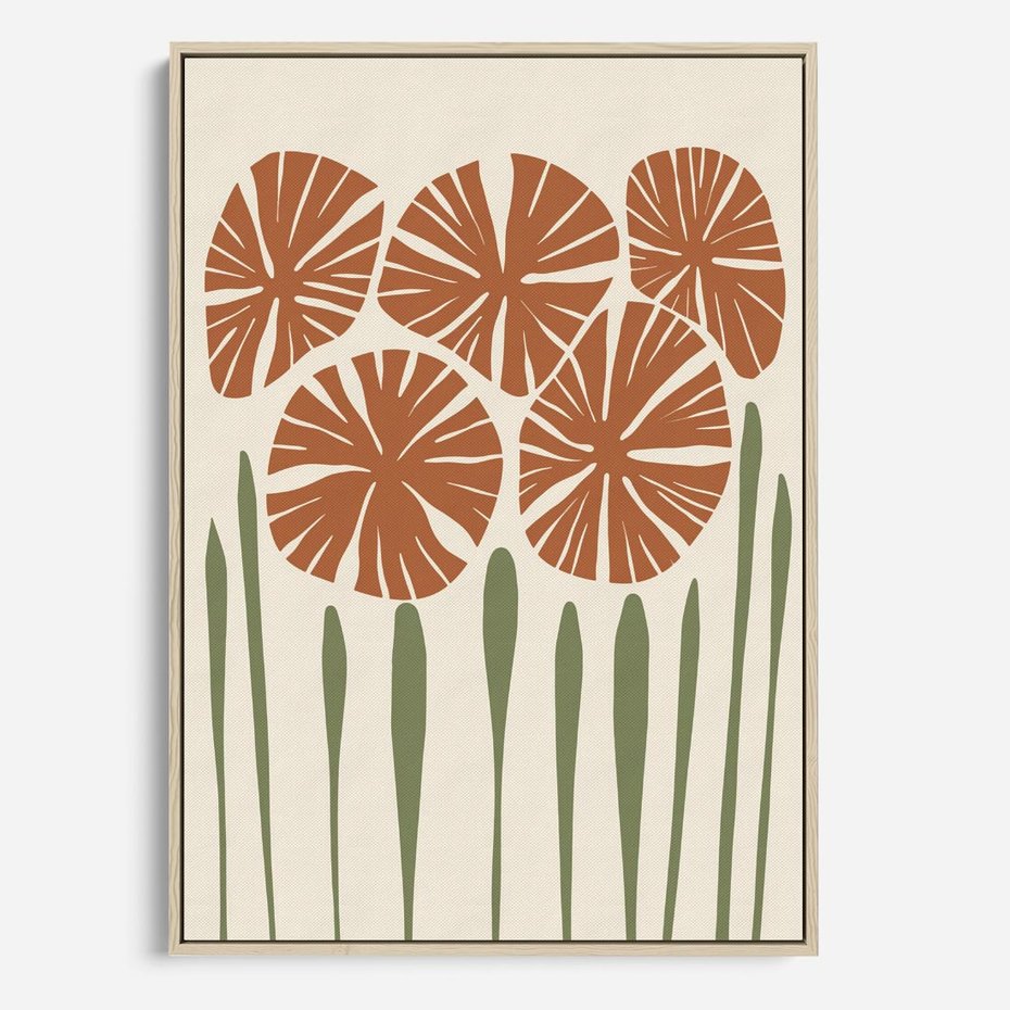 Obraz w ramie 50x70 - Akwarelowe Echa Przyrody - kwiaty, nowoczesny plakat - rama drewno