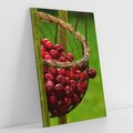 Obraz na płótnie 50x70 - Czereśnie w Koszyku Owocowy Skarb - czereśnie, koszyk