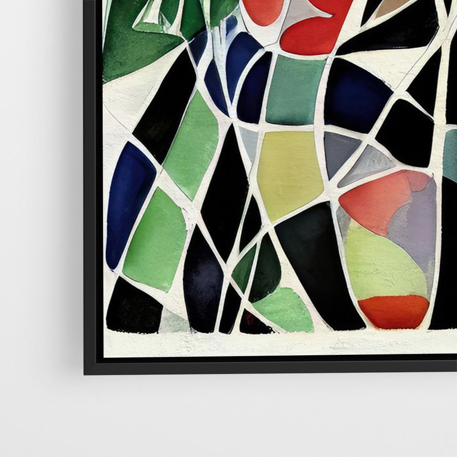 Obraz w ramie 70x100 - Taniec Plam i Kształtów - abstrakcyjny akwarelowy obraz, plamy - rama czarna